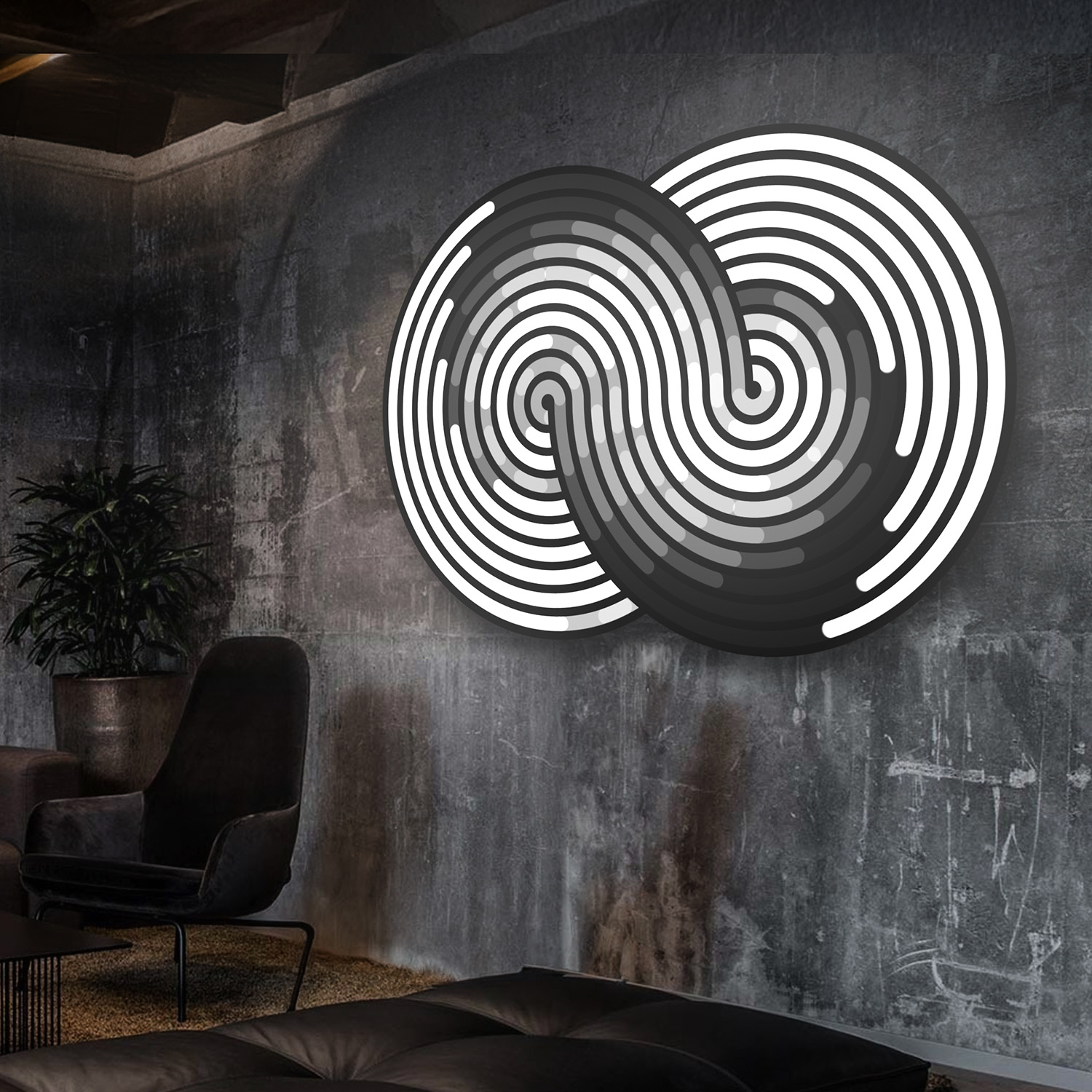 Proyección mapeada sobre Infinity en escala de grises
