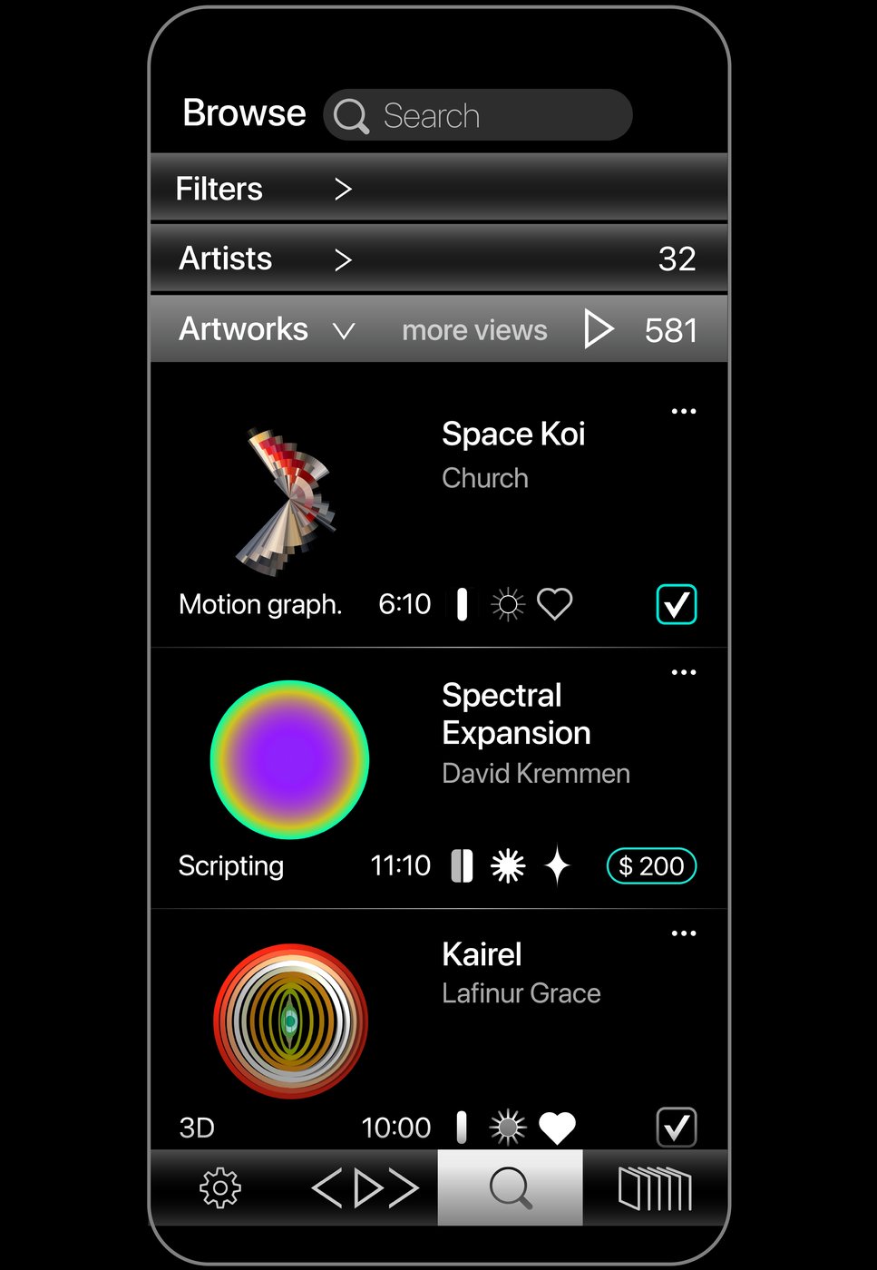 Light Mirage — pantalla Browse