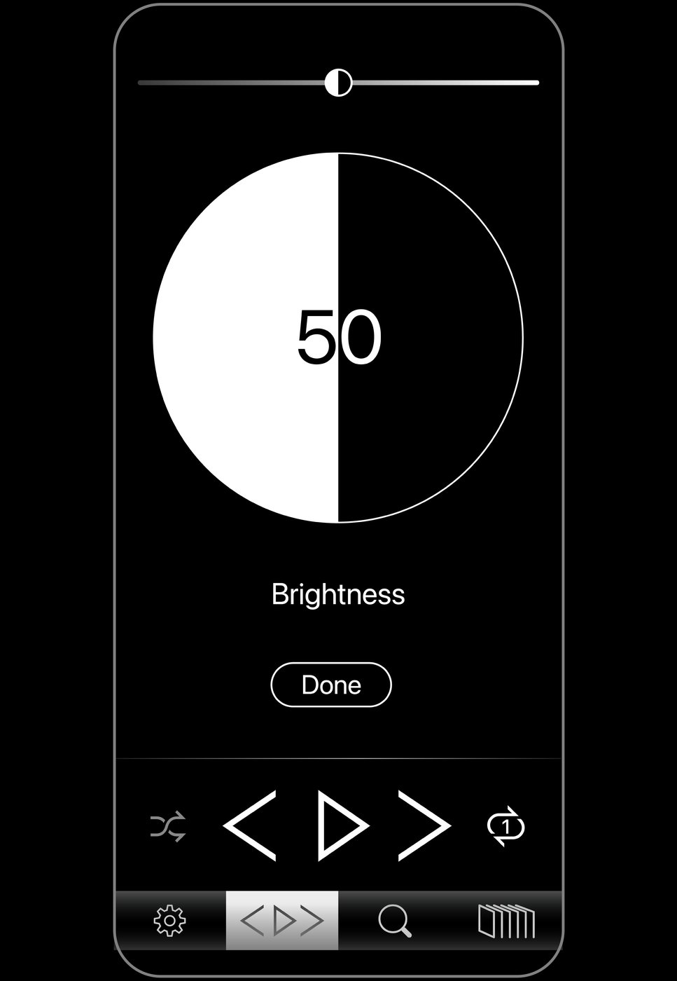 Light Mirage — pantalla Brightness