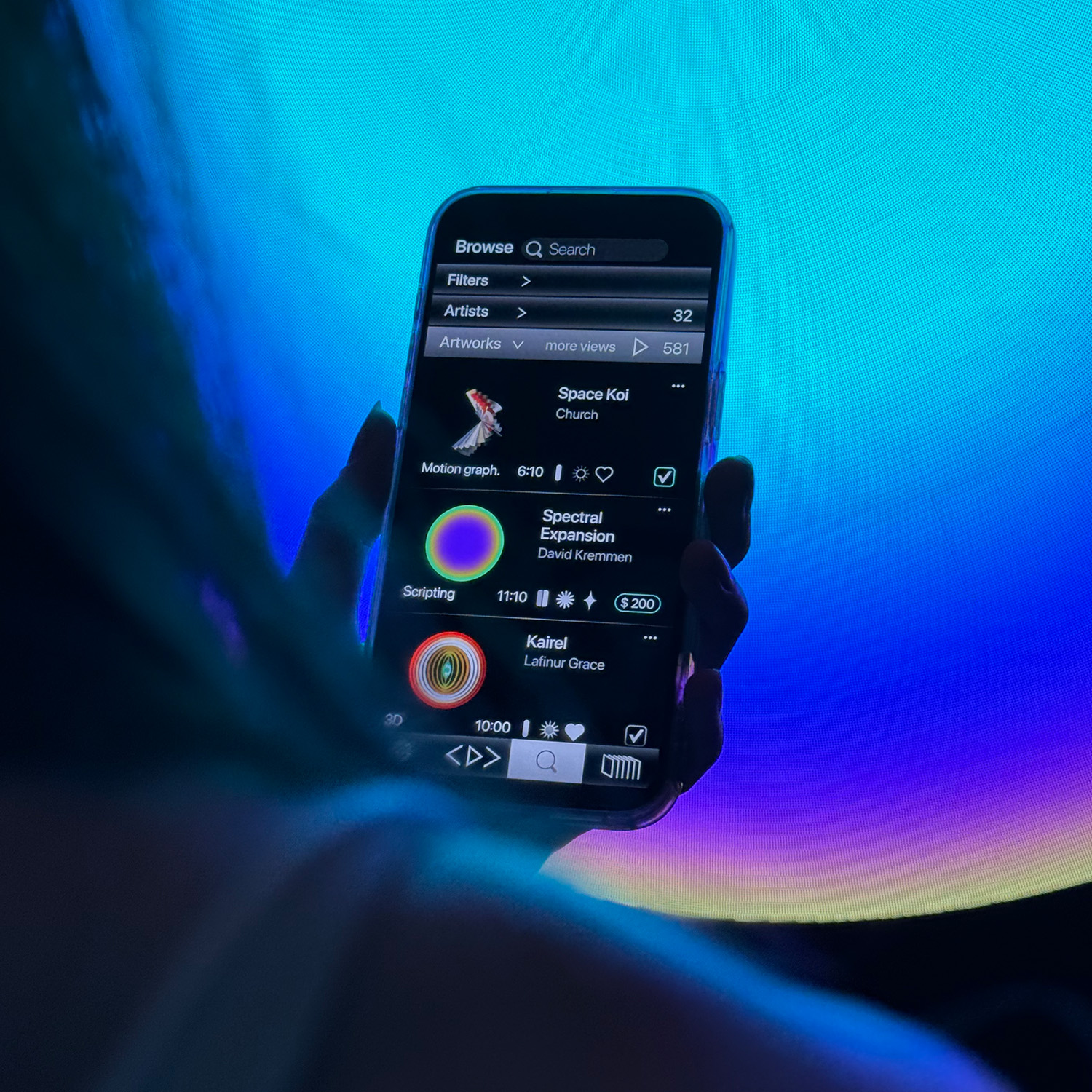 App Light Mirage con filtros y ajustes