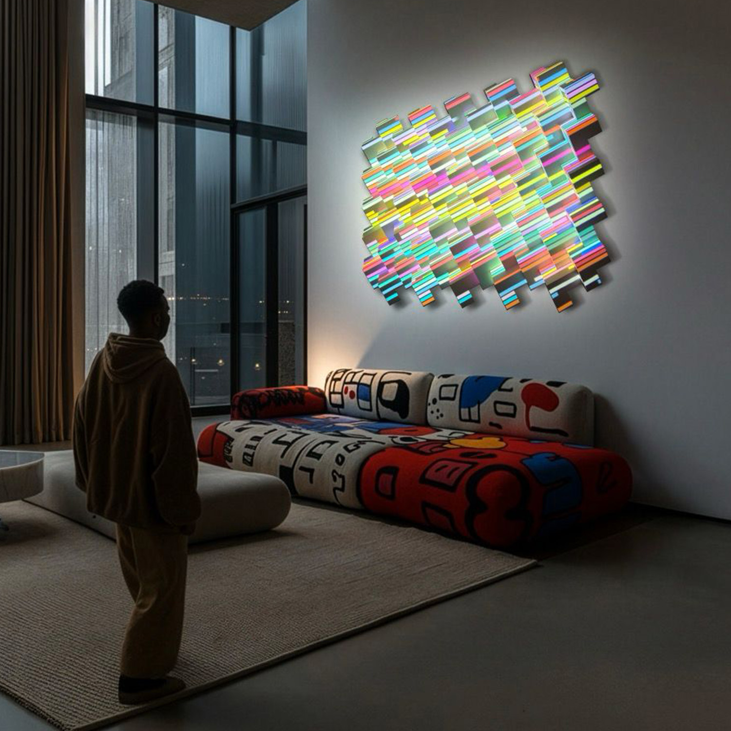 Trinity iluminada en living
